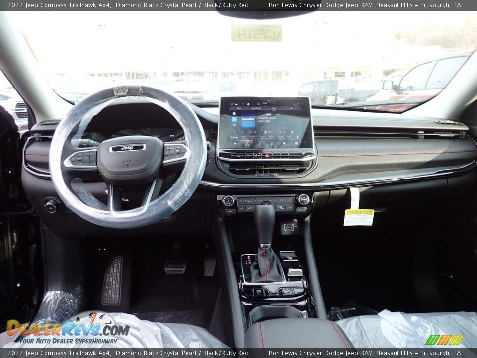 2022 Jeep Compass Trailhawk 4x4 Diamond Black Crystal Pearl / Black/Ruby Red Photo #13