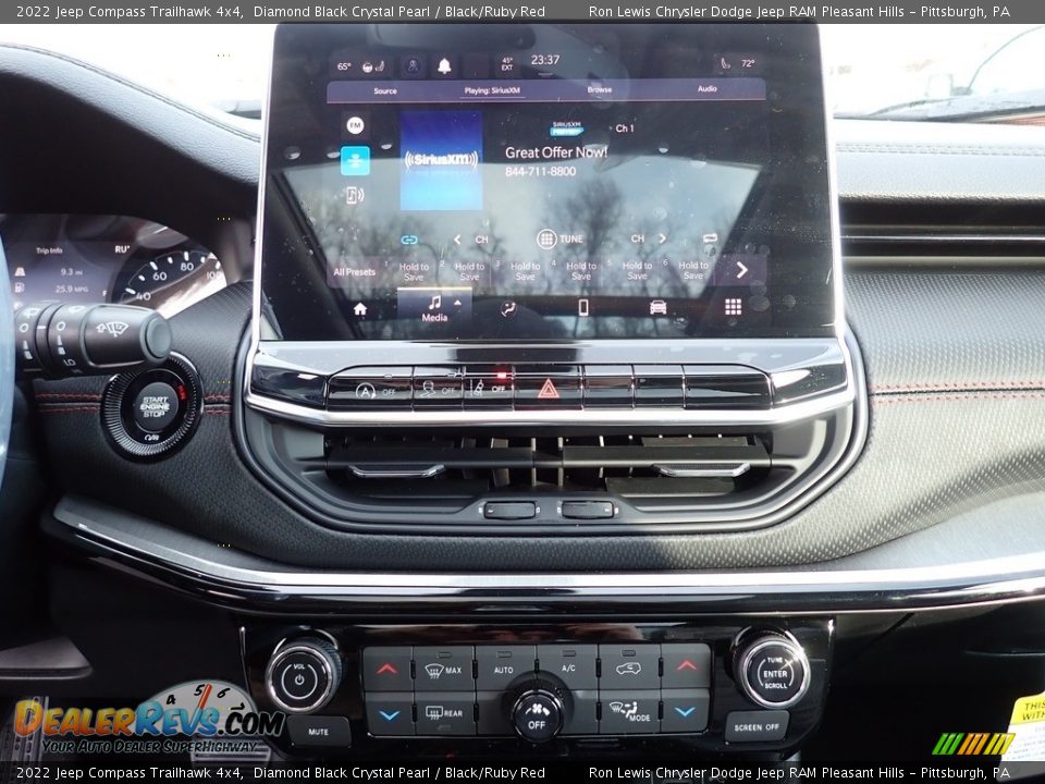 2022 Jeep Compass Trailhawk 4x4 Diamond Black Crystal Pearl / Black/Ruby Red Photo #20