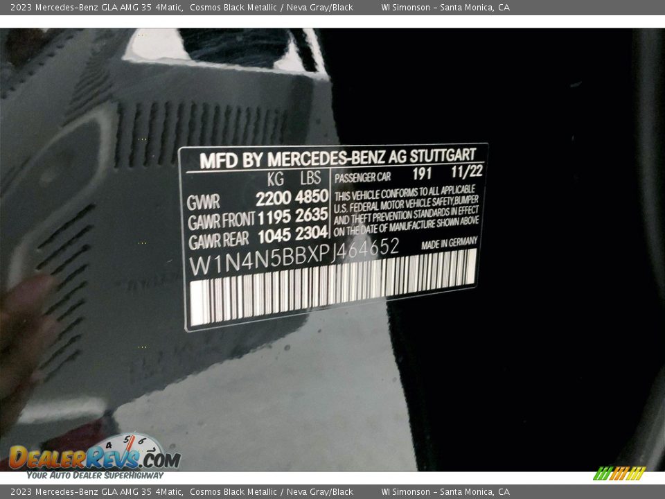 2023 Mercedes-Benz GLA AMG 35 4Matic Cosmos Black Metallic / Neva Gray/Black Photo #11