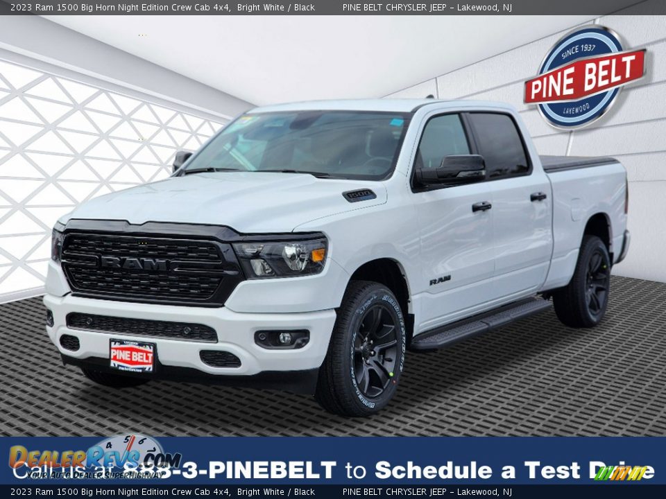 2023 Ram 1500 Big Horn Night Edition Crew Cab 4x4 Bright White / Black Photo #1