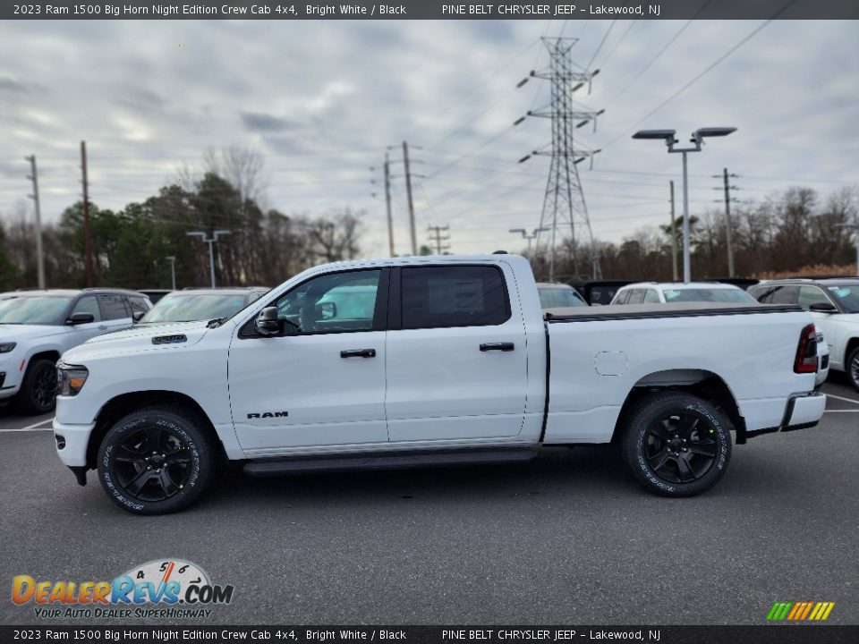 2023 Ram 1500 Big Horn Night Edition Crew Cab 4x4 Bright White / Black Photo #3