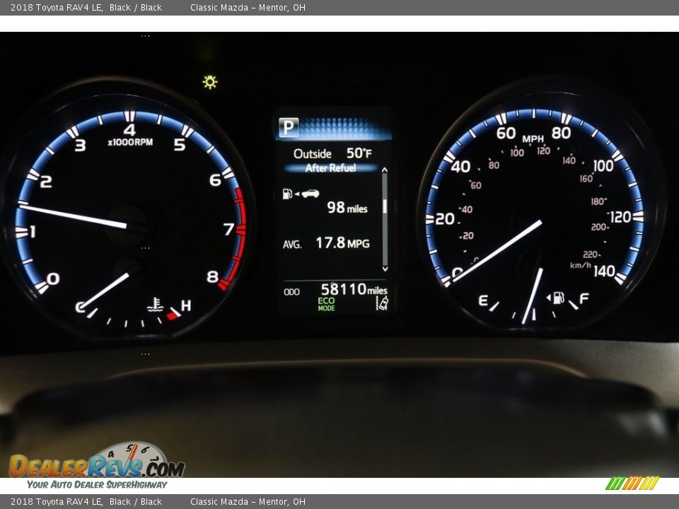 2018 Toyota RAV4 LE Black / Black Photo #8
