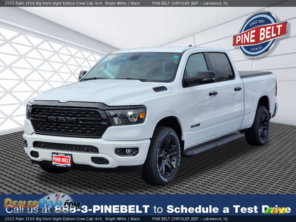 2023 Ram 1500 Big Horn Night Edition Crew Cab 4x4 Bright White / Black Photo #1