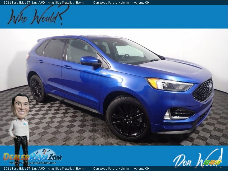 2021 Ford Edge ST-Line AWD Atlas Blue Metallic / Ebony Photo #1