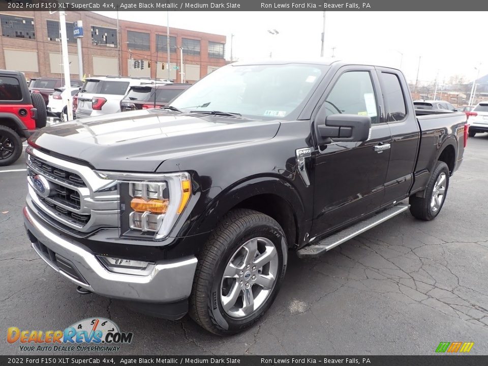 Agate Black Metallic 2022 Ford F150 XLT SuperCab 4x4 Photo #4