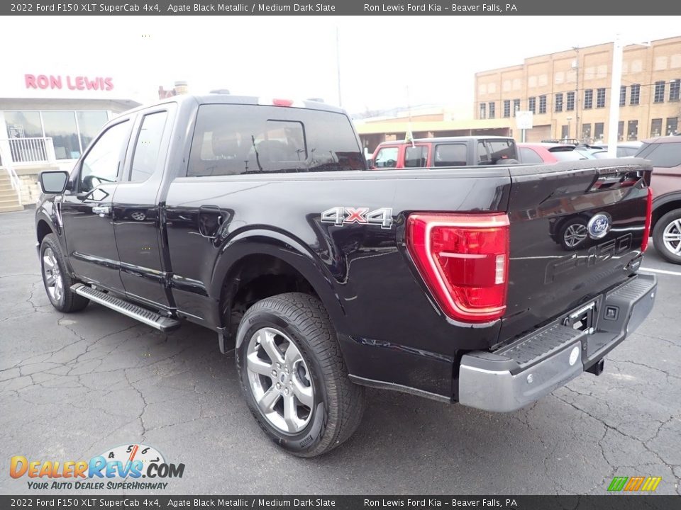 2022 Ford F150 XLT SuperCab 4x4 Agate Black Metallic / Medium Dark Slate Photo #6