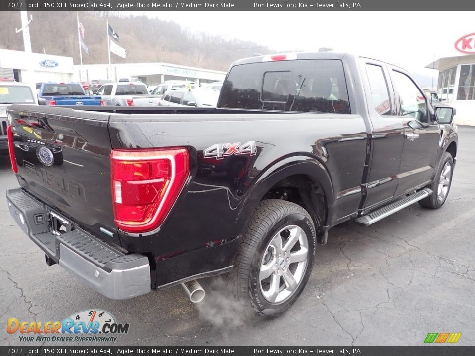 2022 Ford F150 XLT SuperCab 4x4 Agate Black Metallic / Medium Dark Slate Photo #8