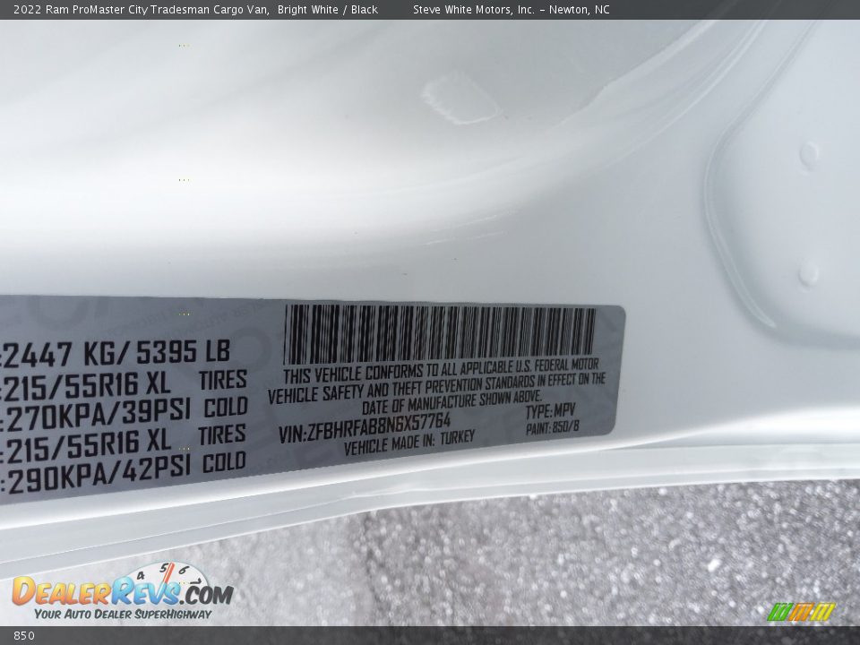 Ram Color Code 850 Bright White