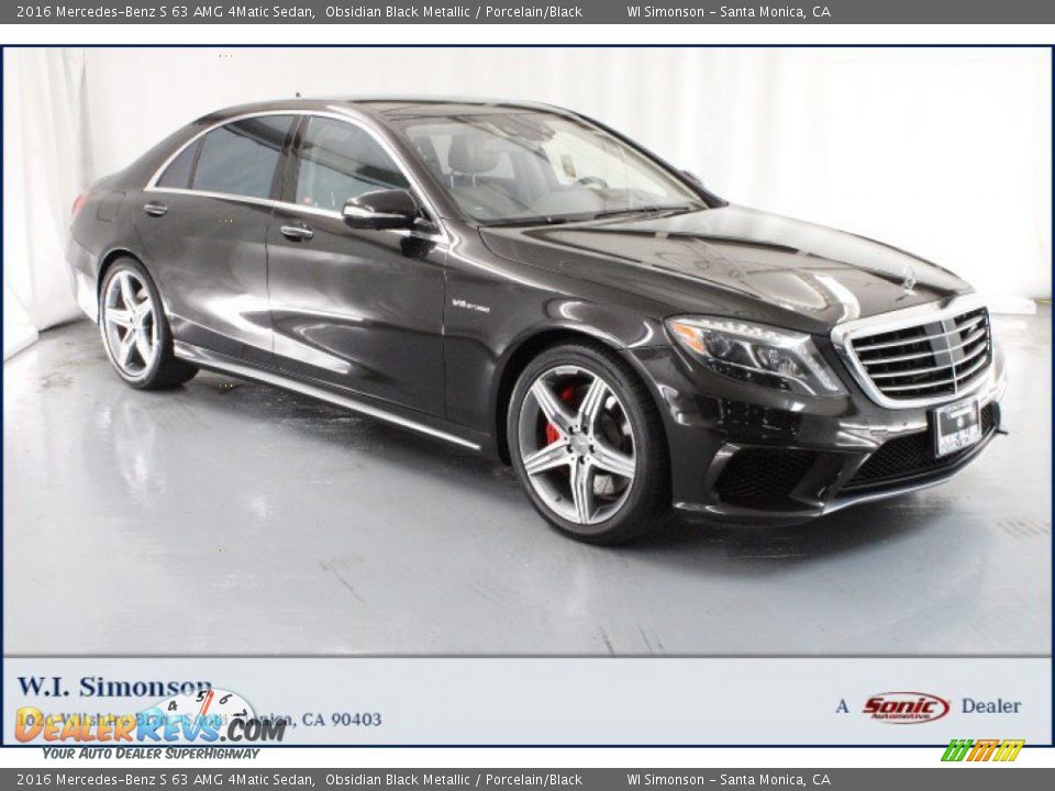 2016 Mercedes-Benz S 63 AMG 4Matic Sedan Obsidian Black Metallic / Porcelain/Black Photo #1