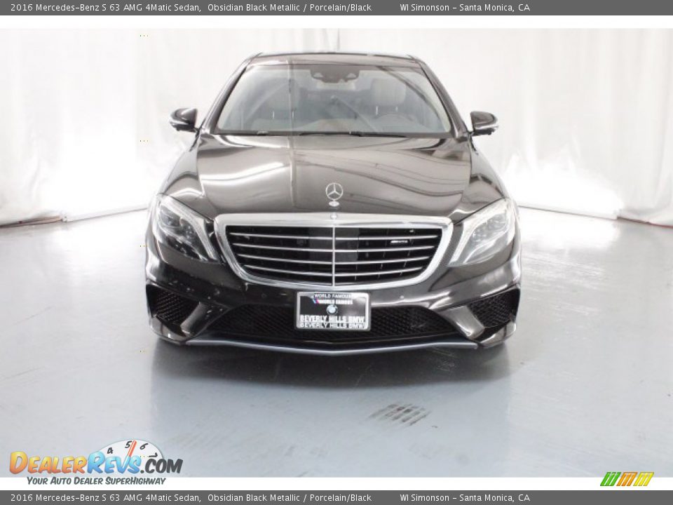 2016 Mercedes-Benz S 63 AMG 4Matic Sedan Obsidian Black Metallic / Porcelain/Black Photo #2