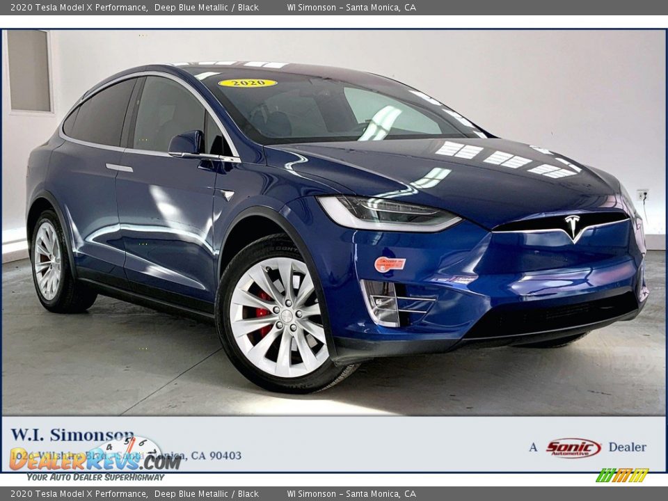 2020 Tesla Model X Performance Deep Blue Metallic / Black Photo #1