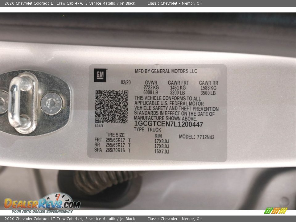 2020 Chevrolet Colorado LT Crew Cab 4x4 Silver Ice Metallic / Jet Black Photo #21