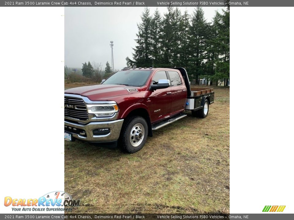 2021 Ram 3500 Laramie Crew Cab 4x4 Chassis Delmonico Red Pearl / Black Photo #1