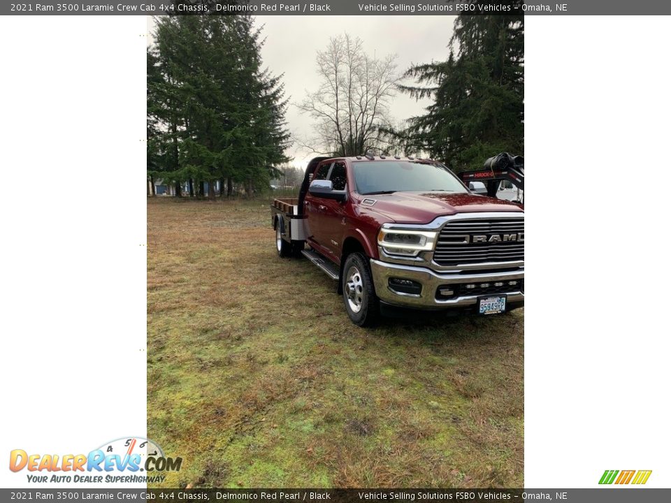 2021 Ram 3500 Laramie Crew Cab 4x4 Chassis Delmonico Red Pearl / Black Photo #3