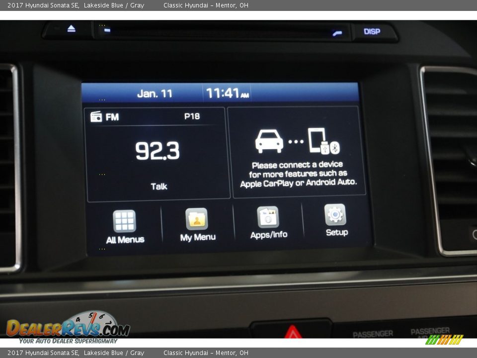 2017 Hyundai Sonata SE Lakeside Blue / Gray Photo #10