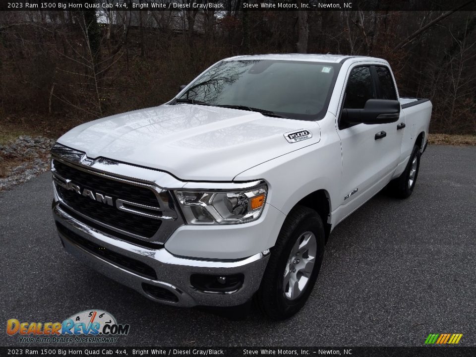 2023 Ram 1500 Big Horn Quad Cab 4x4 Bright White / Diesel Gray/Black Photo #2