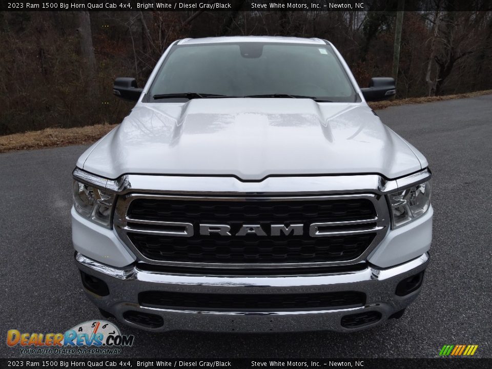 2023 Ram 1500 Big Horn Quad Cab 4x4 Bright White / Diesel Gray/Black Photo #3