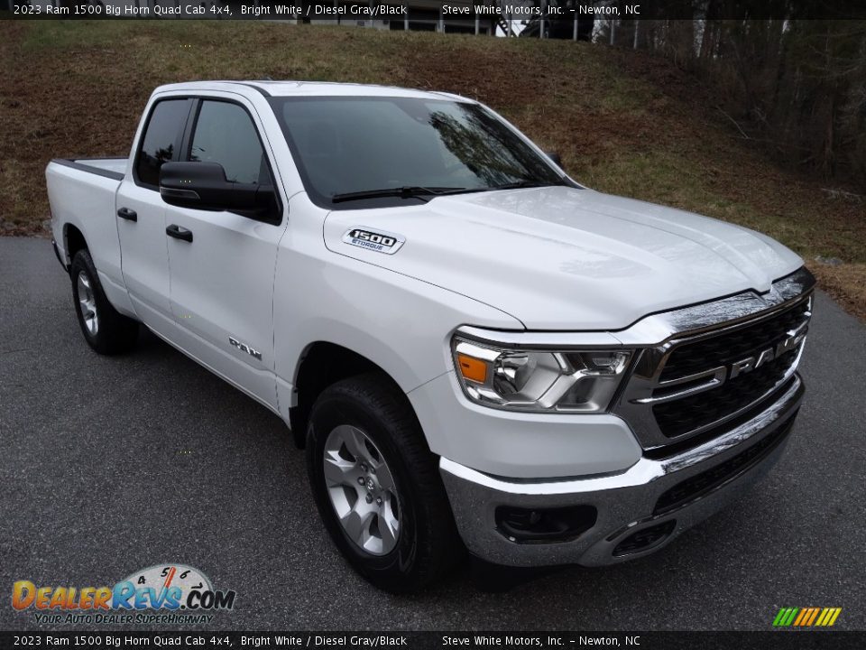 2023 Ram 1500 Big Horn Quad Cab 4x4 Bright White / Diesel Gray/Black Photo #4