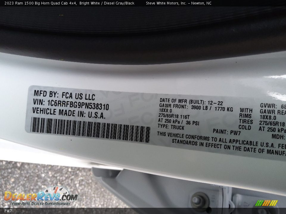 Ram Color Code PW7 Bright White