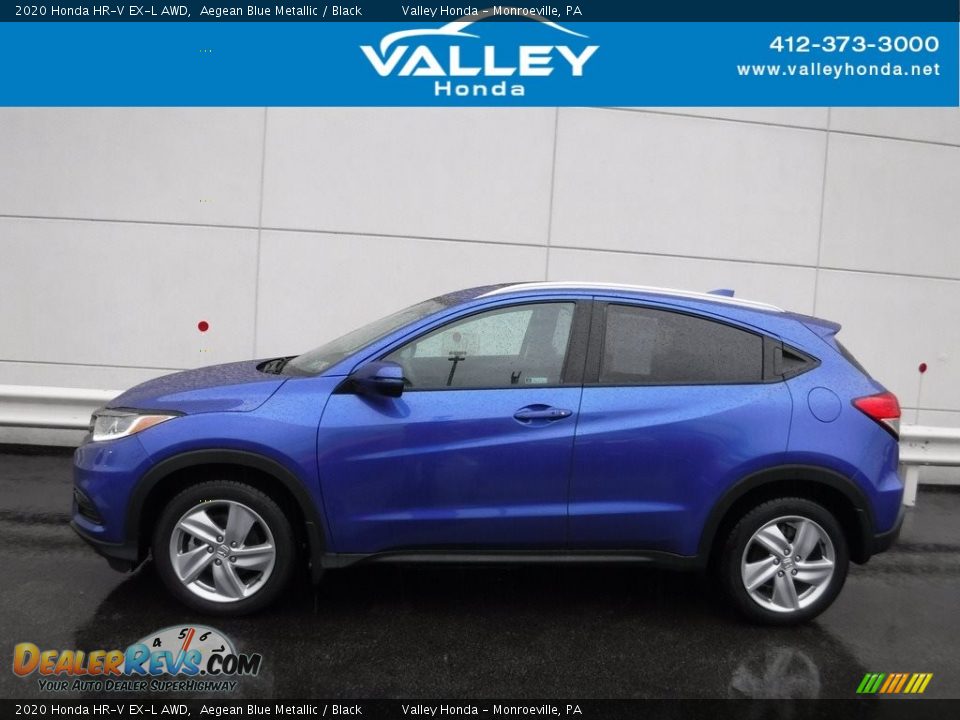 2020 Honda HR-V EX-L AWD Aegean Blue Metallic / Black Photo #2