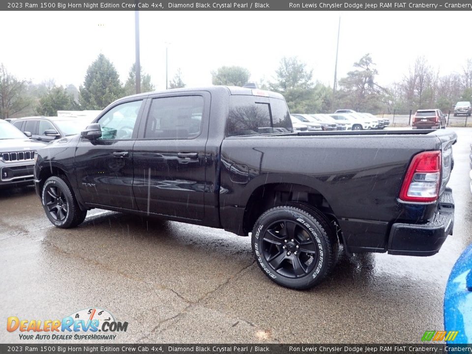 2023 Ram 1500 Big Horn Night Edition Crew Cab 4x4 Diamond Black Crystal Pearl / Black Photo #3