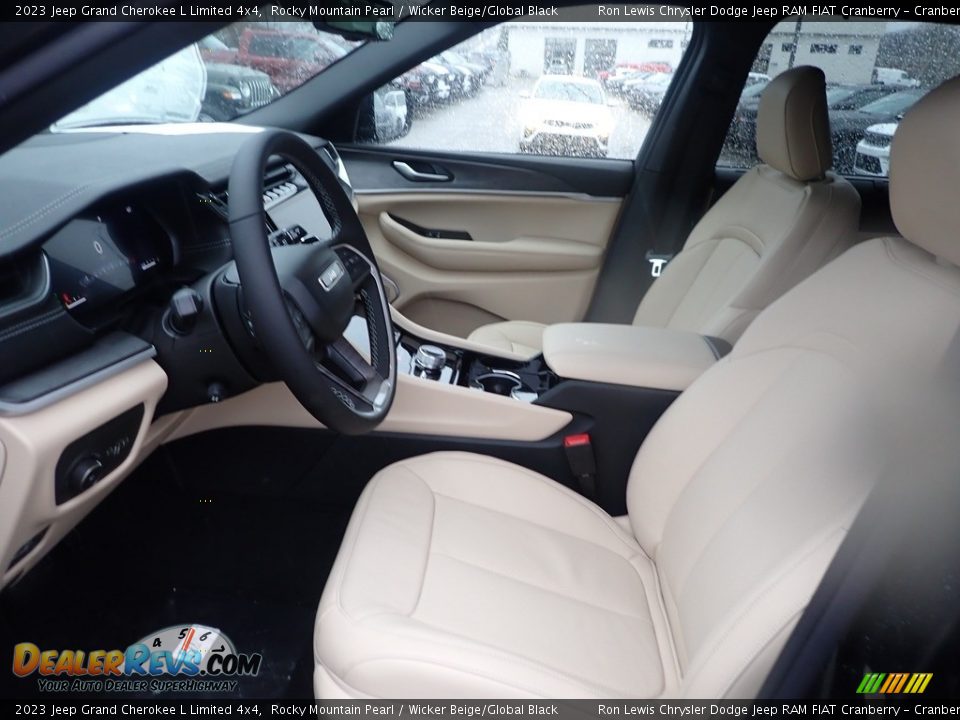 2023 Jeep Grand Cherokee L Limited 4x4 Rocky Mountain Pearl / Wicker Beige/Global Black Photo #14