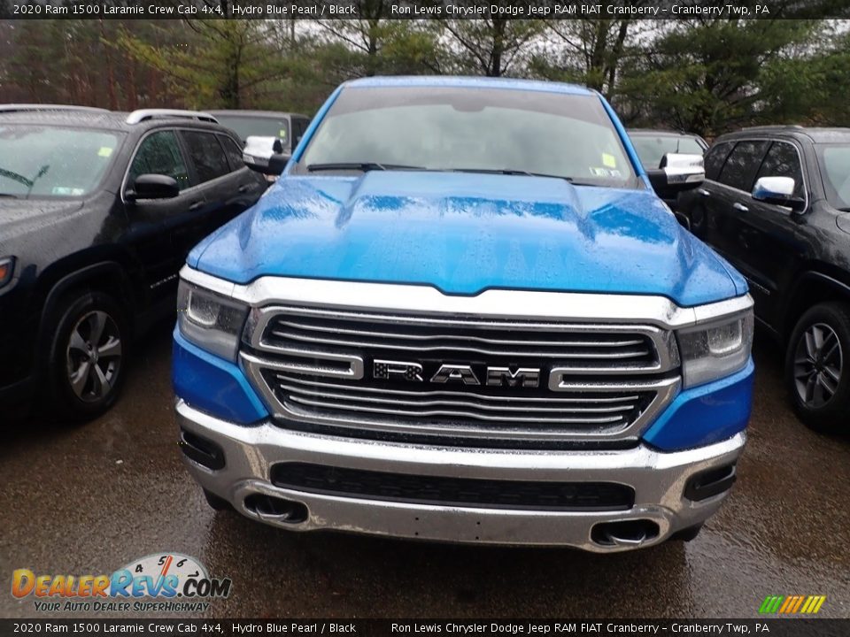 2020 Ram 1500 Laramie Crew Cab 4x4 Hydro Blue Pearl / Black Photo #2