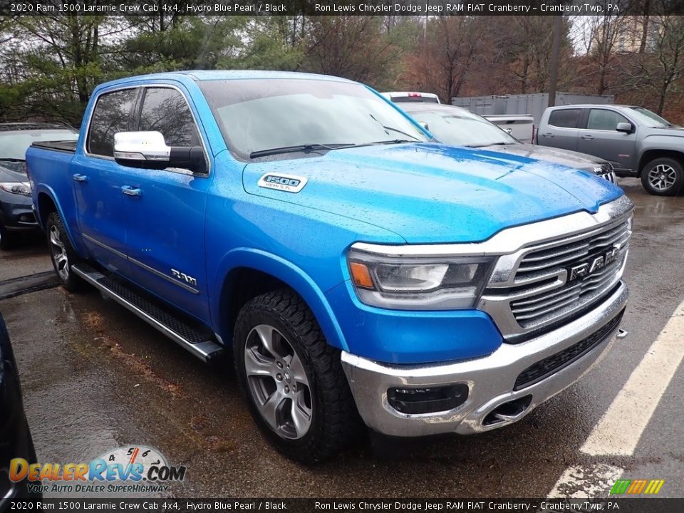 2020 Ram 1500 Laramie Crew Cab 4x4 Hydro Blue Pearl / Black Photo #3