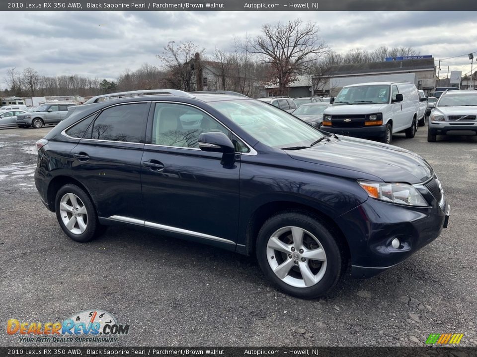 2010 Lexus RX 350 AWD Black Sapphire Pearl / Parchment/Brown Walnut Photo #3