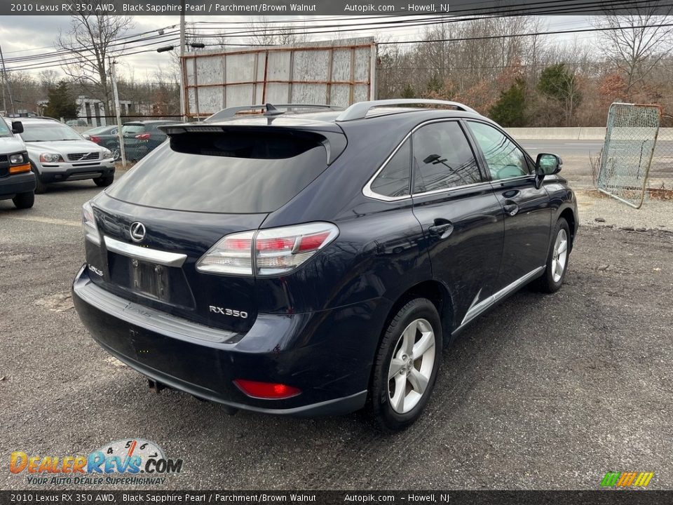 2010 Lexus RX 350 AWD Black Sapphire Pearl / Parchment/Brown Walnut Photo #6