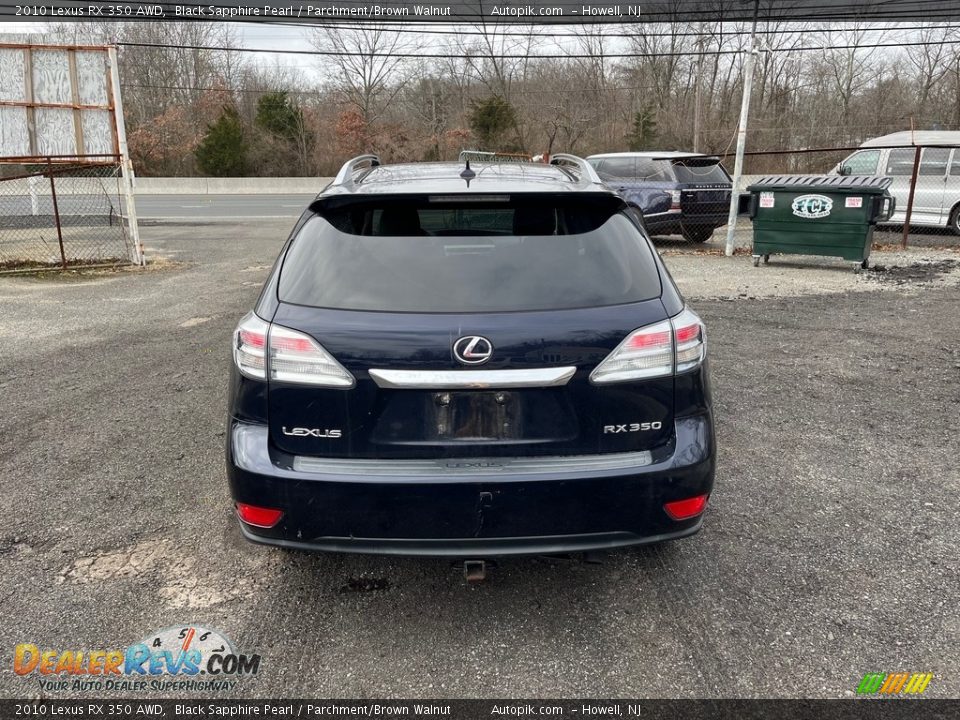 2010 Lexus RX 350 AWD Black Sapphire Pearl / Parchment/Brown Walnut Photo #7