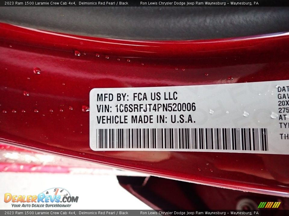 2023 Ram 1500 Laramie Crew Cab 4x4 Delmonico Red Pearl / Black Photo #15