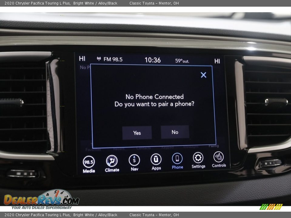 2020 Chrysler Pacifica Touring L Plus Bright White / Alloy/Black Photo #12