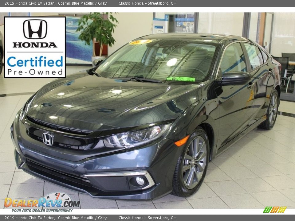 2019 Honda Civic EX Sedan Cosmic Blue Metallic / Gray Photo #1