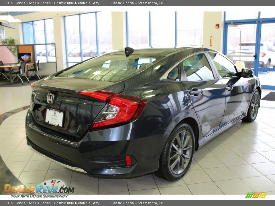 2019 Honda Civic EX Sedan Cosmic Blue Metallic / Gray Photo #7