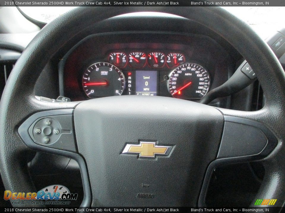 2018 Chevrolet Silverado 2500HD Work Truck Crew Cab 4x4 Silver Ice Metallic / Dark Ash/Jet Black Photo #12