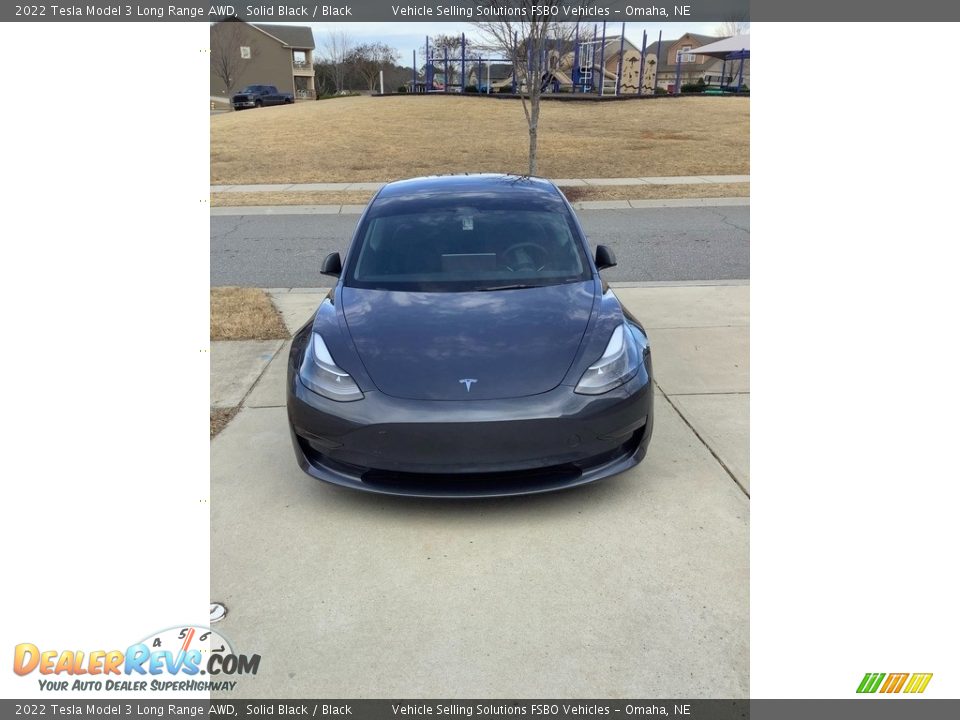 2022 Tesla Model 3 Long Range AWD Solid Black / Black Photo #4