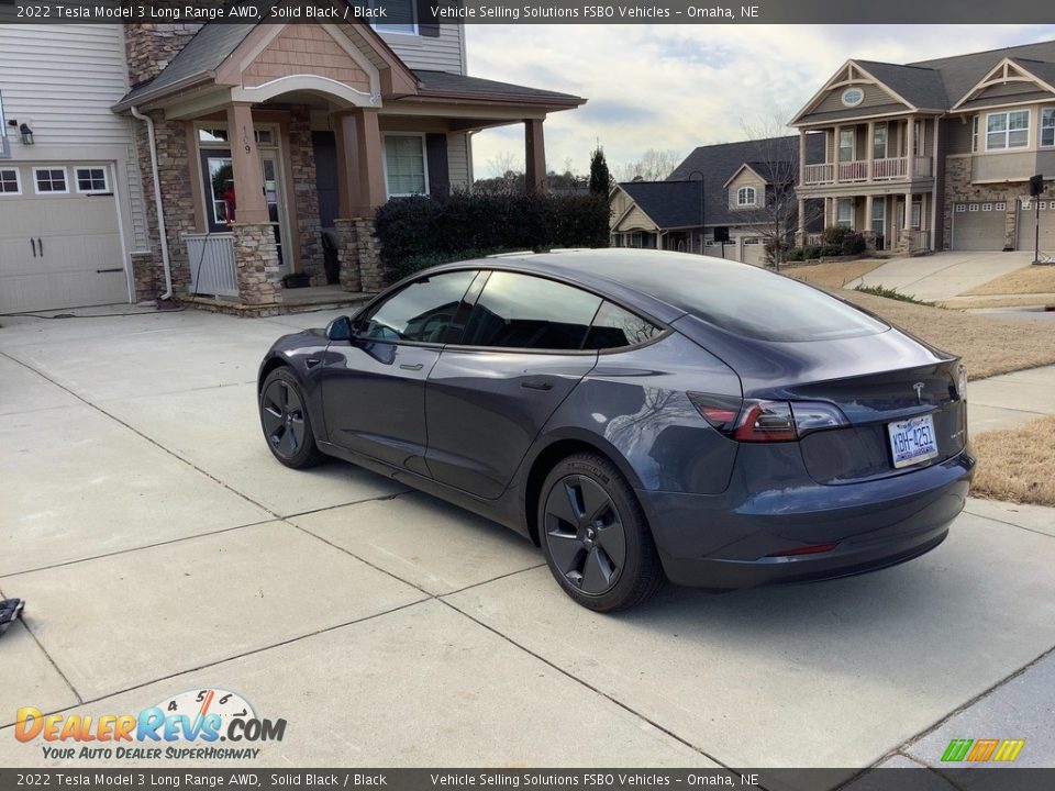 2022 Tesla Model 3 Long Range AWD Solid Black / Black Photo #5