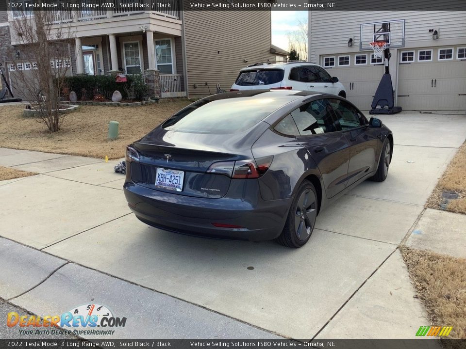 2022 Tesla Model 3 Long Range AWD Solid Black / Black Photo #6