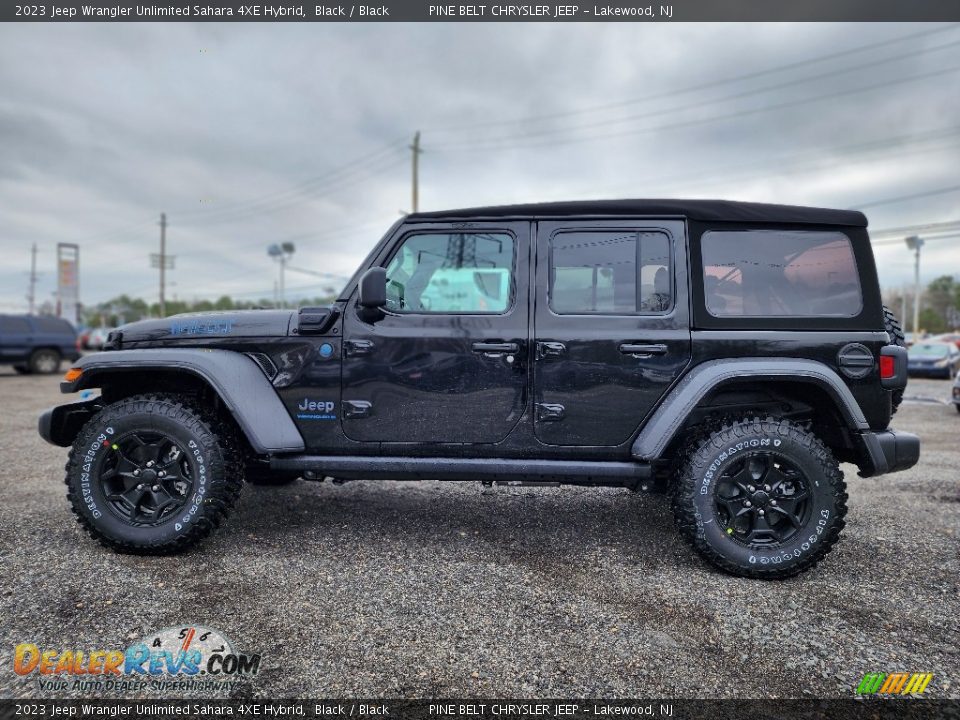 Black 2023 Jeep Wrangler Unlimited Sahara 4XE Hybrid Photo #3