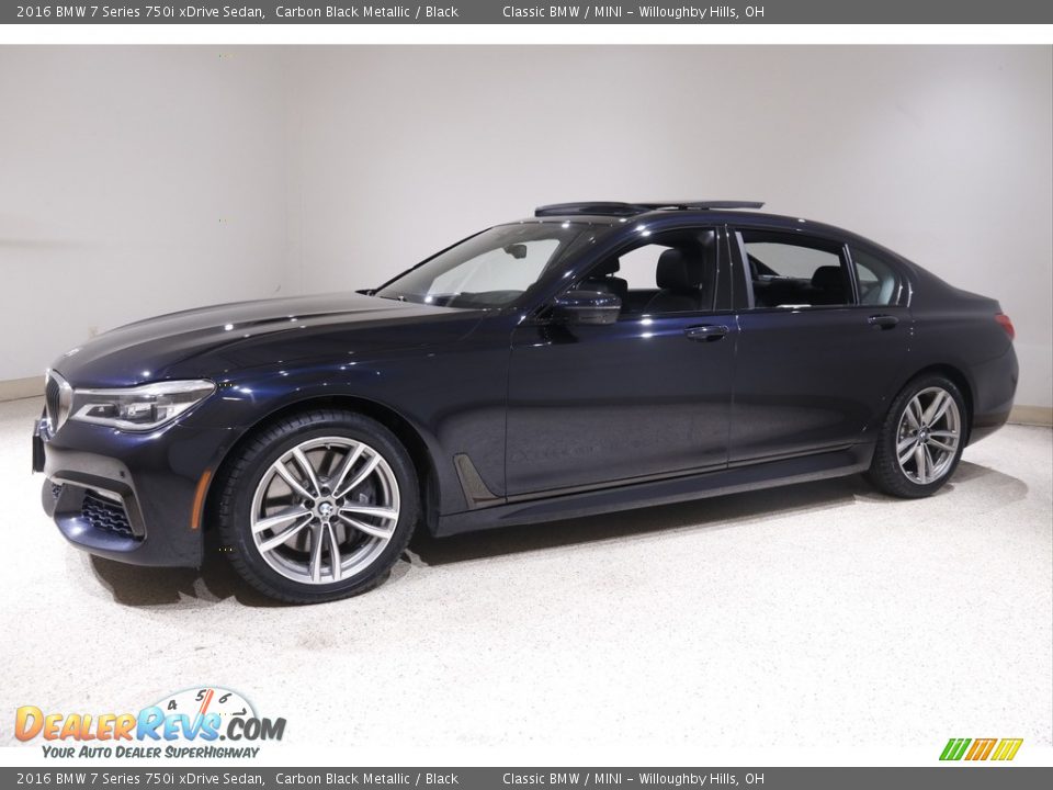 2016 BMW 7 Series 750i xDrive Sedan Carbon Black Metallic / Black Photo #3