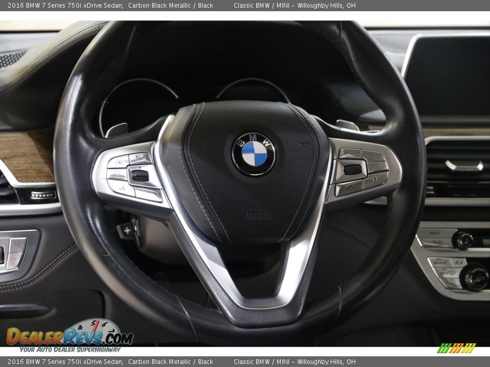 2016 BMW 7 Series 750i xDrive Sedan Carbon Black Metallic / Black Photo #7