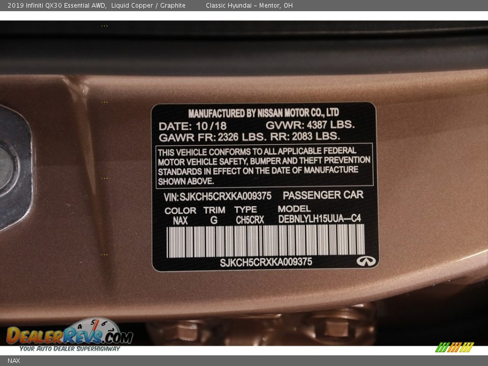 Infiniti Color Code NAX Liquid Copper