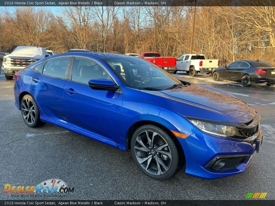 2019 Honda Civic Sport Sedan Agean Blue Metallic / Black Photo #4