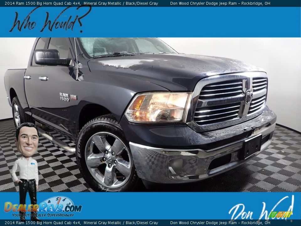 2014 Ram 1500 Big Horn Quad Cab 4x4 Mineral Gray Metallic / Black/Diesel Gray Photo #1