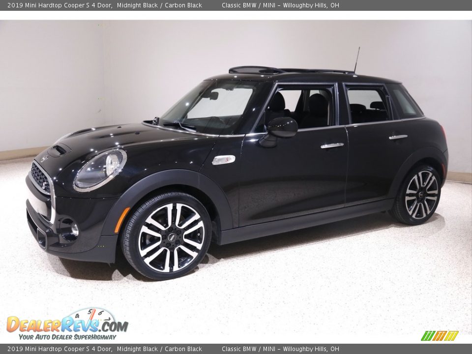 2019 Mini Hardtop Cooper S 4 Door Midnight Black / Carbon Black Photo #3