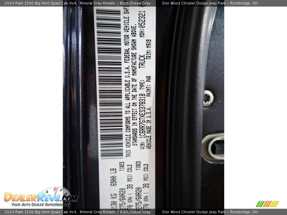 2014 Ram 1500 Big Horn Quad Cab 4x4 Mineral Gray Metallic / Black/Diesel Gray Photo #30