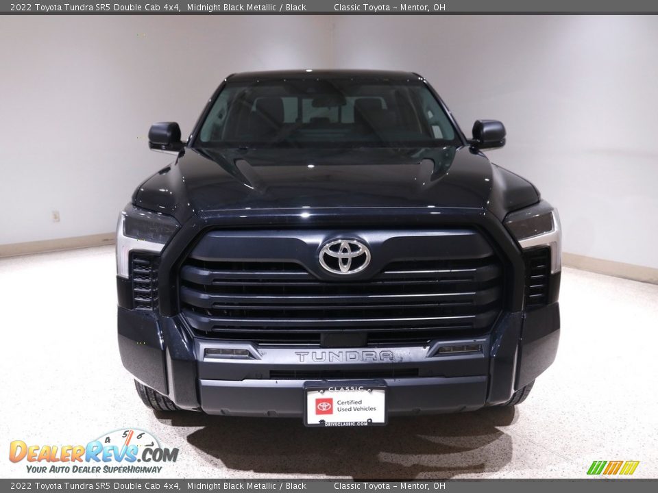 2022 Toyota Tundra SR5 Double Cab 4x4 Midnight Black Metallic / Black Photo #2