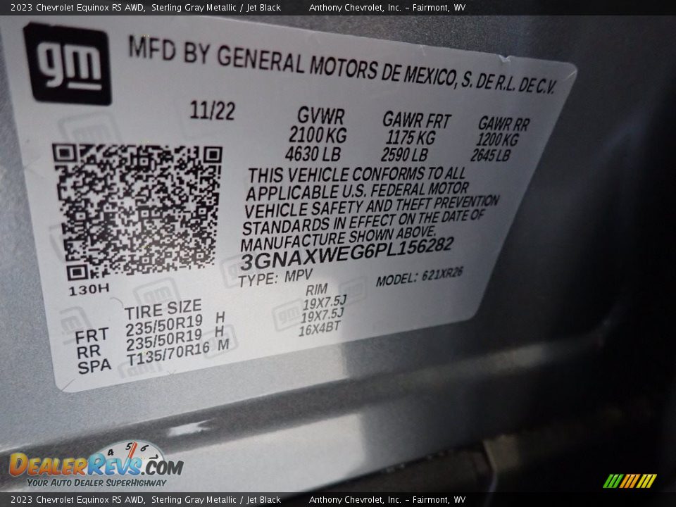 2023 Chevrolet Equinox RS AWD Sterling Gray Metallic / Jet Black Photo #14