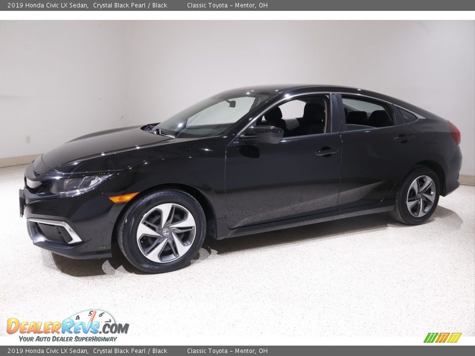 2019 Honda Civic LX Sedan Crystal Black Pearl / Black Photo #3